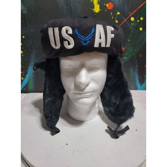 Dakota Dan‎ USAF Winter Hat Ear Flaps Faux Fur One Size Fits NWT #H59 - Picture 1 of 7